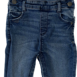 Kids blue denim pants with snap access