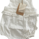 Love Henry, Girls White Nora Muslin Romper, NWT, Size 12-18mo (1Y)