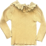 NEXT, Girls Mustard Ruffle Neck Long Sleeve Top, GUC, Size 9-12mo (0)