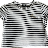 Bardot Jr, Girls Black & White Striped Shirt, Size 10