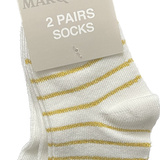 Marquise, 2 Pair Sock set, Gold/Cream, NWT, Size 1-2