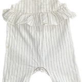 M&S, Girls Cotton & Linen Romper w/Ruffle, Size 00 (3-6mo)