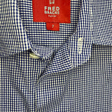 Fred Bracks, Boys Navy/White Check Dress Shirt, Size 7