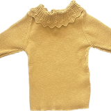 NEXT, Girls Mustard Ruffle Neck Long Sleeve Top, GUC, Size 9-12mo (0)