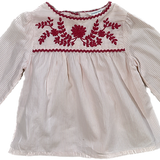 Country Road, Girls Long Sleeve Top w/Embroidery, Size 1 (12-18mo)