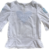 Milkshake, Girls Embroidered Blue Heart Top, Size 5