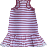 Ralph Lauren, Girls Pink and White Striped Dress w/Lace, Size 6