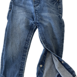 Stylish blue denim pants for kids - back pocket design