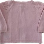 Close-up of Baby Girls Knit Cardigan – Soft pink knit fabric with delicate diamond pattern.