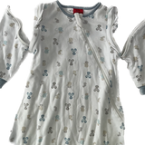 Baby wearing the Mice Design Organic Sleep Sack comfortably