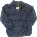 Back view of Blue & Grey Kids Boys Knit Sweater