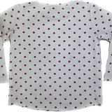 Back design of Seed polka dot long sleeve boat-neck dress