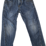 Front view of boys blue denim jeans size 4