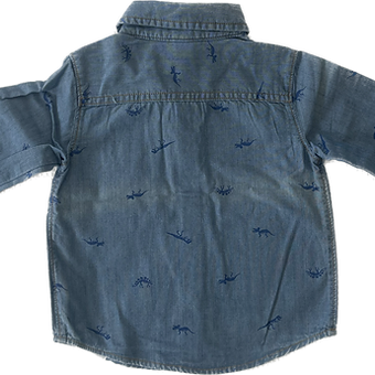 Close-up of Carter’s Boys Denim Shirt Fabric & Buttons