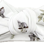 Organic baby headband displayed as a perfect baby shower gift