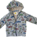 Front view of MiniBoden shaggy-lined hoodie size 7-8