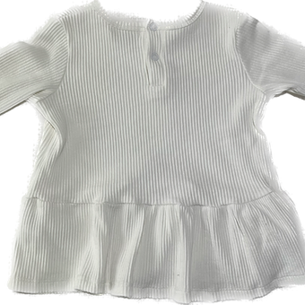 Back view of Elsie May Girls’ Ribbed Off-White Top, Size 2