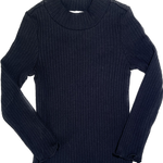 Front view of girls black turtleneck sweater in size 3