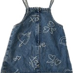 Close-up of fabric & print details on Girls Denim XOX Dress
