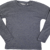Front view of Girls Navy Pinstripe Long Sleeve Top – Country Road