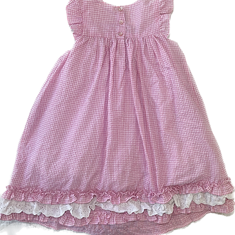 Layered skirt design of size 6 girls dress in pink