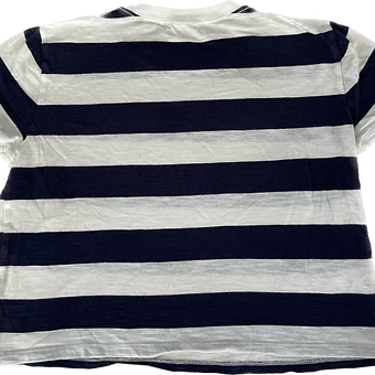 Back view of Country Road girls striped top in navy and white