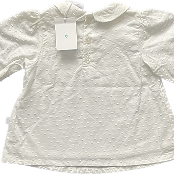 Girls white peasant top side angle - Marquise