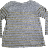 Back view of Seed girls top with gold and grey stripes