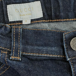 Back pocket stitching detail on Gucci kid's straight-leg jeans
