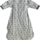 Front view of Mice Design Organic Baby Sleep Sack in soft cotton