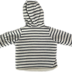 Back view of H&M newborn striped pile jacket