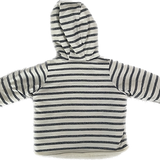 Back view of H&M newborn striped pile jacket
