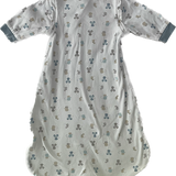 Close-up of breathable organic cotton fabric with mice print