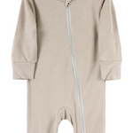 Beloved Bubs sleeveless bamboo romper in soft cloud pink, front view – baby jumpsuit made from breathable bamboo-spandex fabric.