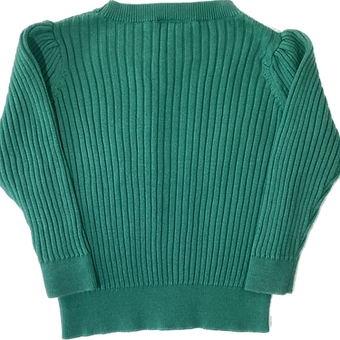 Cozy green ribbed knit sweater for girls, size 2, from Seed. Stylish and comfortable for everyday wear.