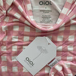 Soft bamboo baby bodysuit in pink gingham print
