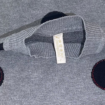 Close-up of lace trim detail on girls size 7 sweater dress